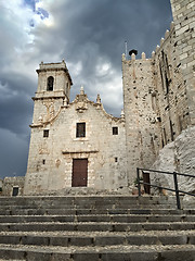 Image showing Medieval castle under dramatic sky, Peniscola