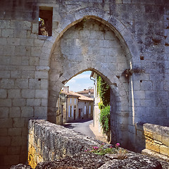Image showing Stone arch in the old town of Saint-Emilion, France