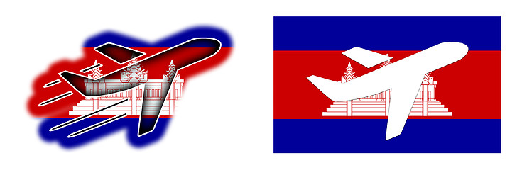 Image showing Nation flag - Airplane isolated - Cambodia