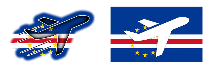 Image showing Nation flag - Airplane isolated - Cape Verde