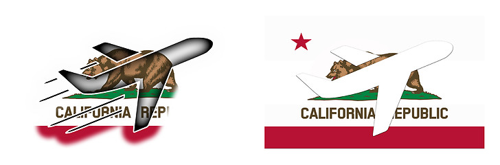 Image showing Nation flag - Airplane isolated - California