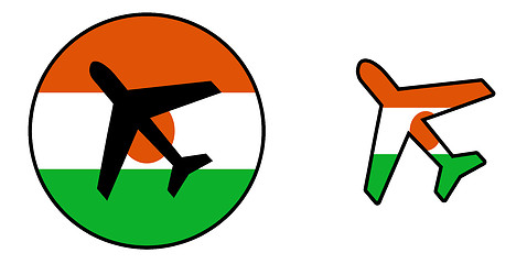 Image showing Nation flag - Airplane isolated - Niger