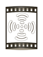 Image showing Radio Frequency Identification symbol. 3d illustration. The film