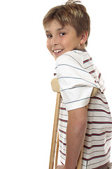 Image showing Child using crutches