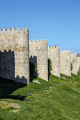 Image showing Medieval city walls in Avila