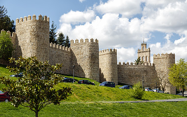 Image showing Medieval city walls in Avila