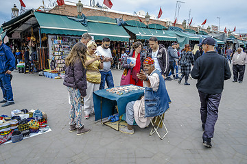 Image showing Berber market in the souks of Marrakech, Morocco 