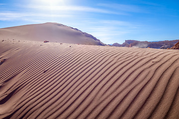 Image showing Sand dunes in Valle de la Luna, San Pedro de Atacama, Chile