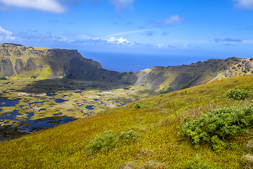 Image showing Rano Kau volcano crater in Easter Island