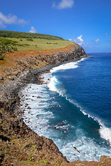 Image showing Cliffs on Rano Kau volcano in Easter Island