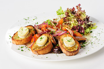 Image showing Grilled cheese on bread with salad