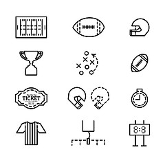 Image showing Vector set of icons for american football.