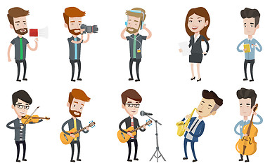 Image showing Vector set of media people characters.