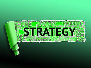 Image showing Strategy Word Shows Tactics Strategic And Vision