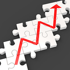 Image showing Profit Line Puzzle Shows Increased Financial Target