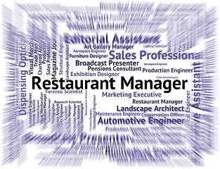 Image showing Restaurant Manager Indicates Supervisor Employer And Restaurants