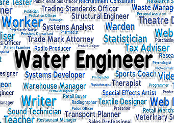 Image showing Water Engineer Means Job Position And Aqua