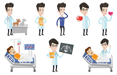 Image showing Vector set of doctor characters and patients.