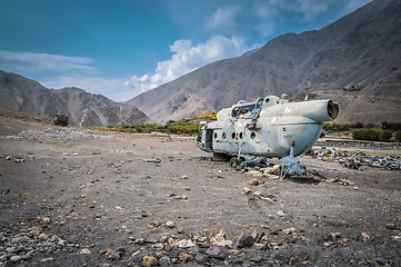 Image showing Old destroyed helicopter