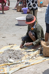 Image showing Native Malagasy fishermen fishing on sea, Madagascar