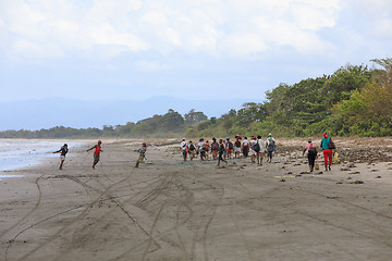 Image showing Native Malagasy fishermen fishing on sea, Madagascar