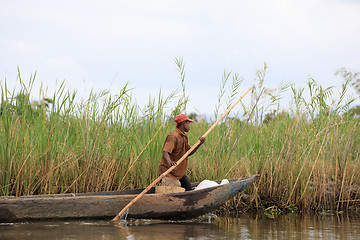 Image showing Life in madagascar countryside on river