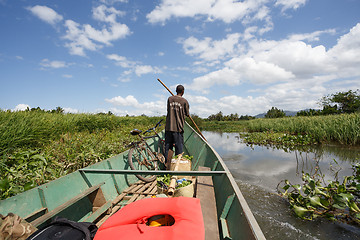 Image showing Life in madagascar countryside on river