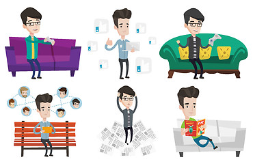 Image showing Vector set of media people characters.