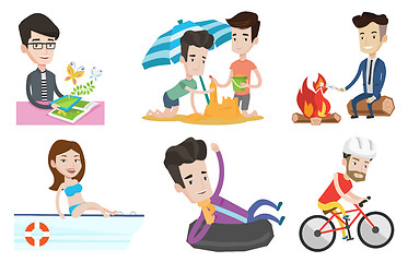 Image showing Vector set of traveling people.