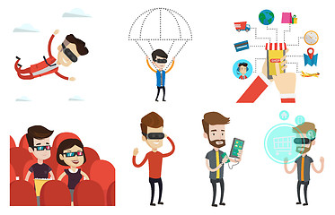 Image showing Vector set of people using modern technologies.