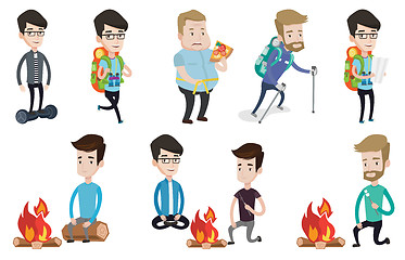 Image showing Vector set of traveling people.