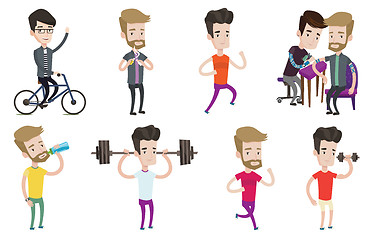 Image showing Vector set of sport characters.