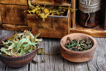 Image showing Harvest of medicinal herb