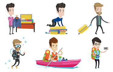 Image showing Vector set of traveling people.