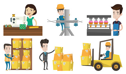 Image showing Vector set of industrial workers.