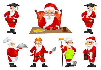 Image showing Vector set for christmas with Santa Claus.