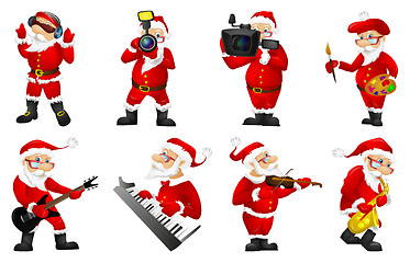 Image showing Vector set for christmas with Santa Claus.