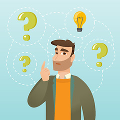 Image showing Man having business idea vector illustration.