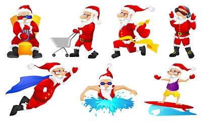 Image showing Vector set for christmas with Santa Claus.