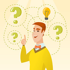 Image showing Man having business idea vector illustration.