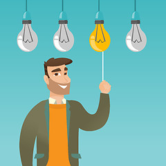 Image showing Man having business idea vector illustration.