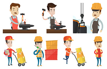 Image showing Vector set of industrial workers.