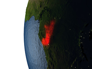 Image showing Sunset over Congo from space