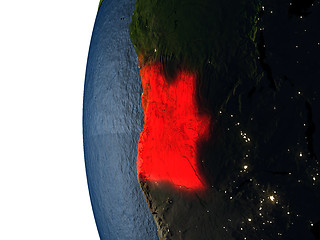 Image showing Sunset over Angola from space