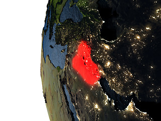 Image showing Sunset over Iraq from space