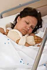 Image showing Bandaged hands