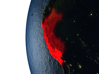 Image showing Sunset over Peru from space