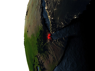 Image showing Sunset over Djibouti from space