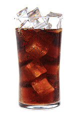 Image showing cola with ice cubes texture