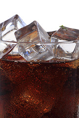 Image showing cola drink with ice cubes texture